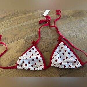 Seamolly polka dot triangle bikini top